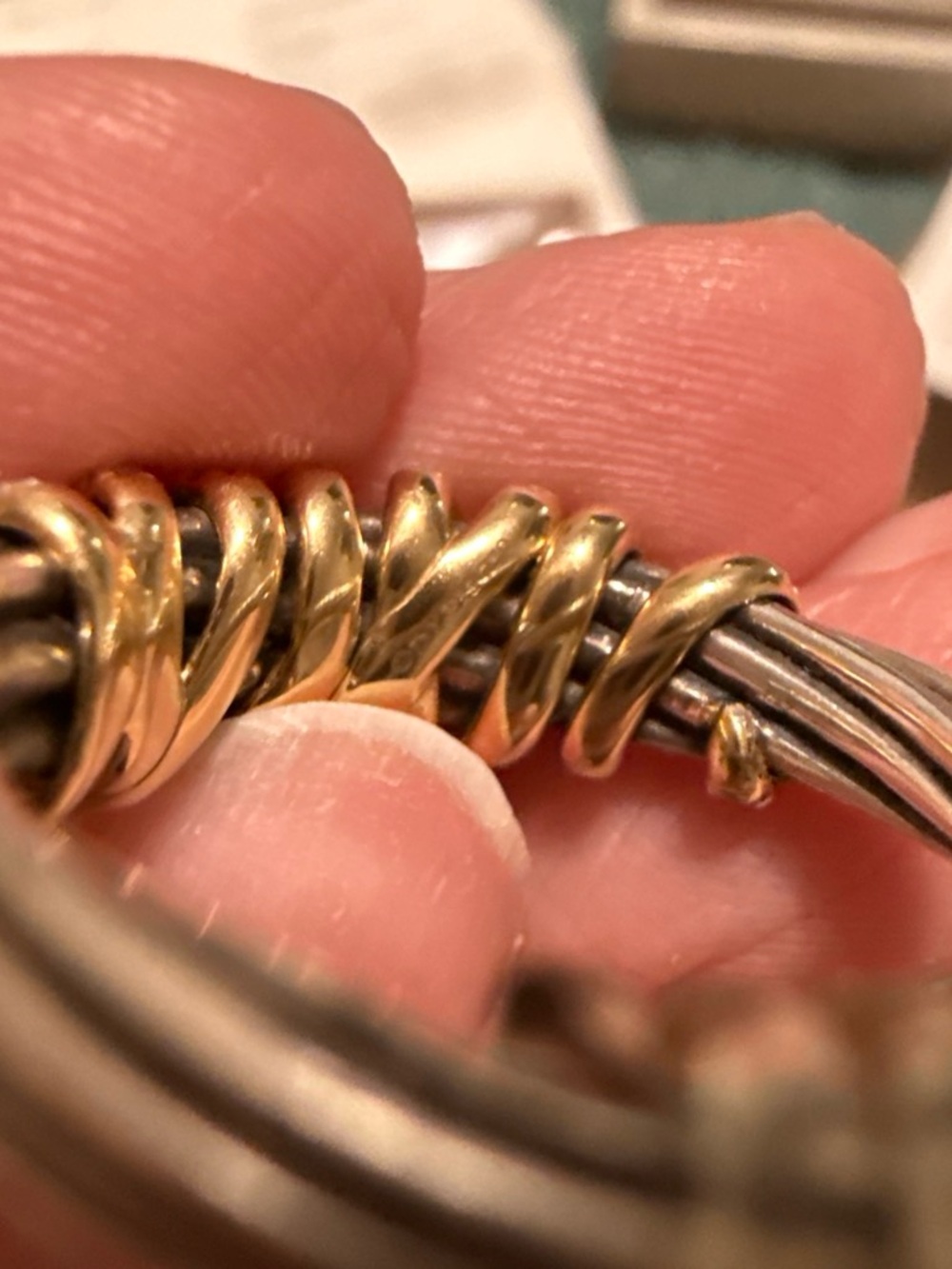 David Yurman Helena Ring Size 7 Silver  - Two-Tone Designer Ring - Picture 4 of 5